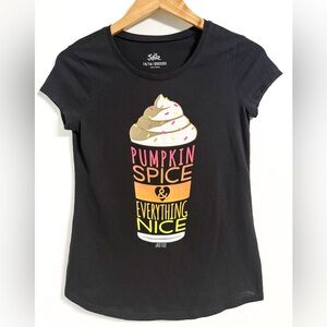Justice Pumpkin Spice Youth Tee 14/16 | Black Light Fall Graphic Top